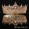 Baroque-style golden crown, luxurious golden diamond-encrusted crystal crown, bride wedding splendid headwear factory Application Scenario